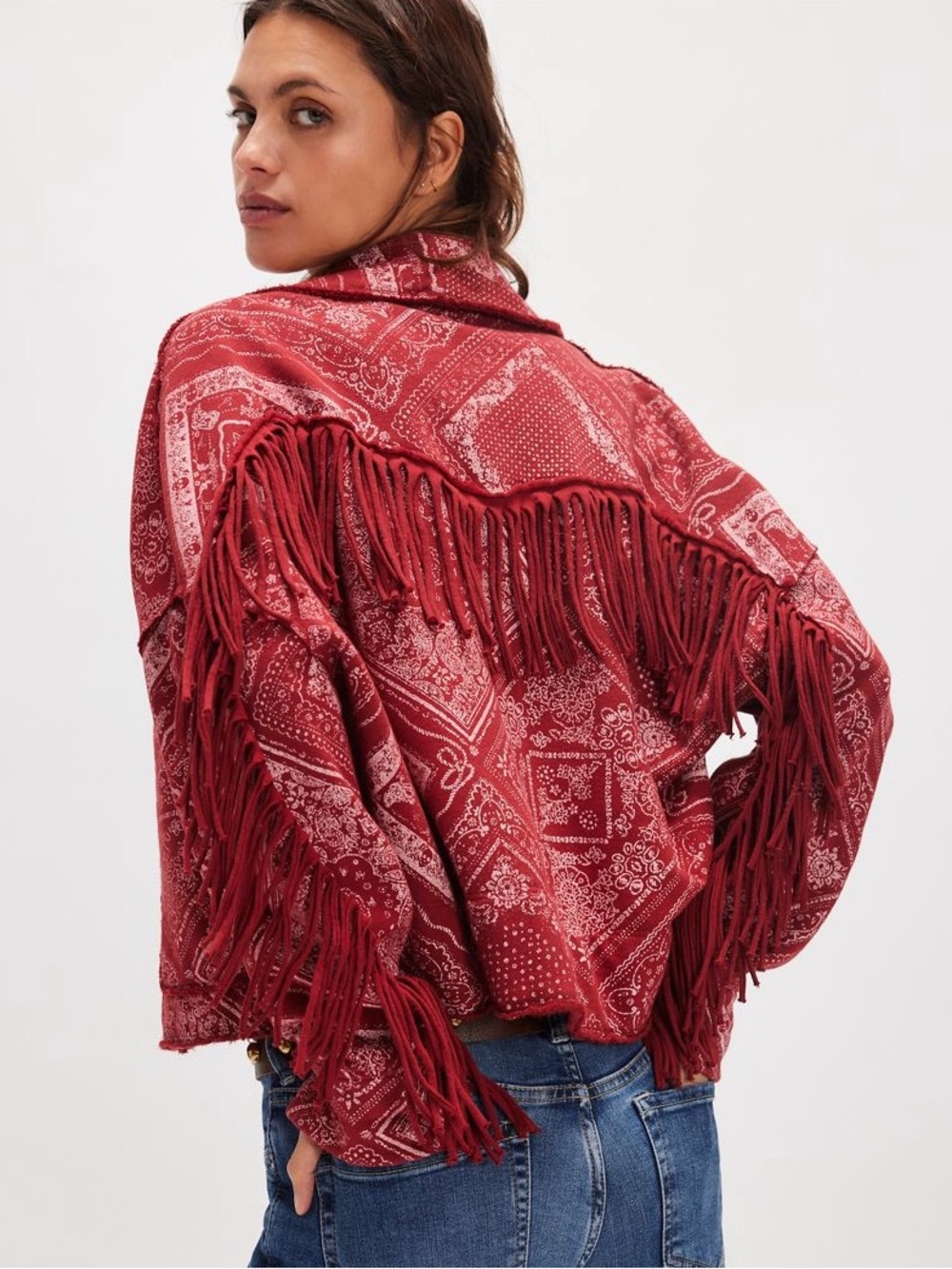 NWT Ragabond Wyatt Bandana Fringe Cardi